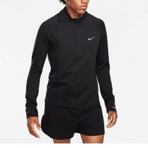 Nike Runner Black 1/2 Zip Dri Fit Long Sleeve Shirt Size Small EUC